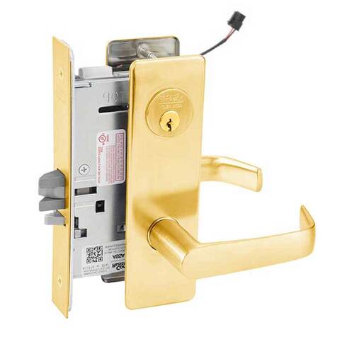 ML20932 Mortise Electrified Lever Lockset x REX Bright Polished Brass