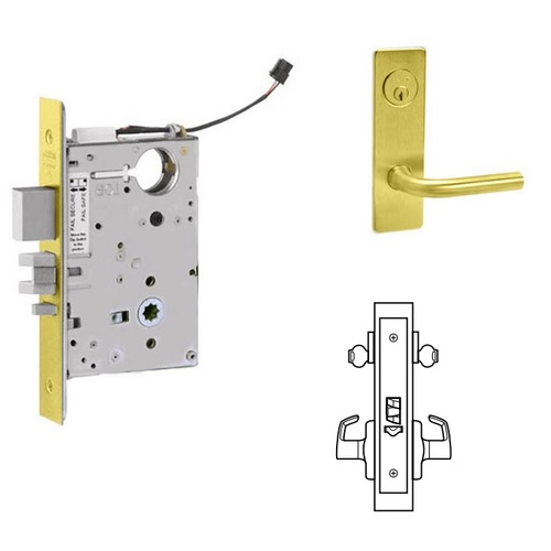 ML20932 Mortise Electrified Lever Lockset x REX Bright Polished Brass