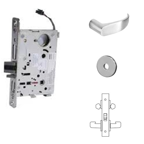 RX-8272-12V Electrified Double Cylinder Mortise Lock Satin Chrome