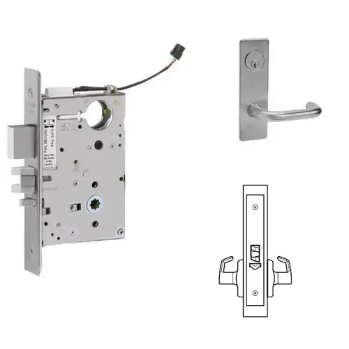 ML20915 Mortise Electrified Lever Lockset x REX Satin Chrome