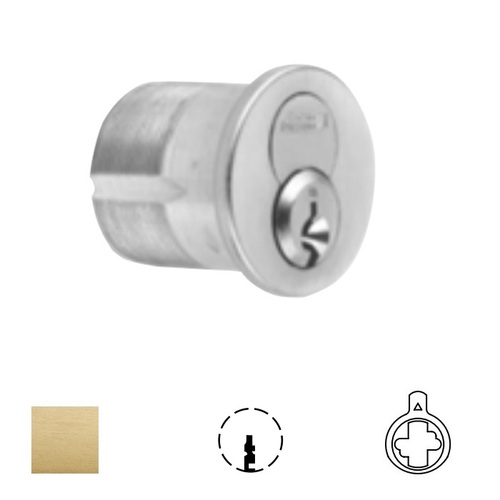 1080 Series IC Mortise Cylinder Satin Brass