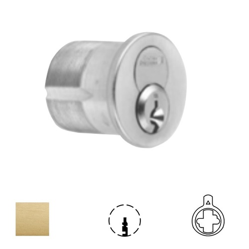 1080 Series IC Mortise Cylinder Satin Brass