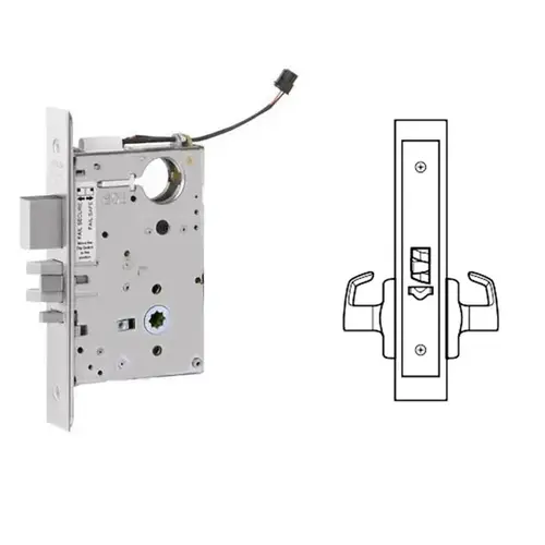 ML20907 Mortise Electrified Lever Lock Body Only Bright Polished Chrome