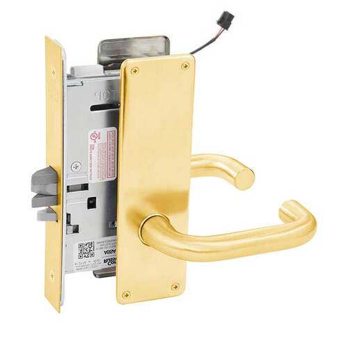 ML20915 Mortise Electrified Lever Lockset Bright Polished Brass