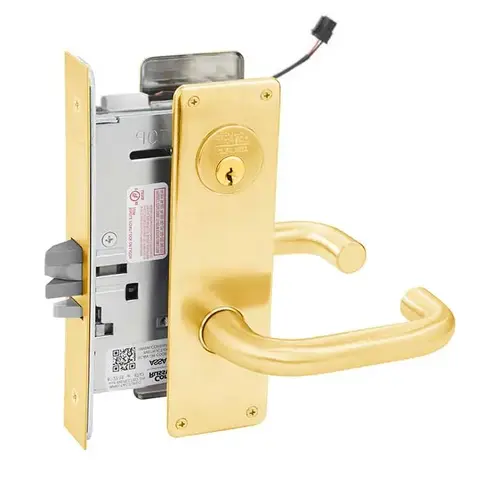 ML20914 Mortise Electrified Lever Lockset Bright Polished Brass