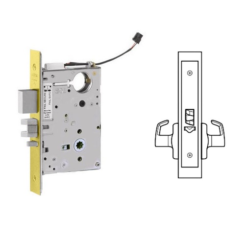 ML20907 Mortise Electrified Lever Lock Body Only Bright Polished Brass