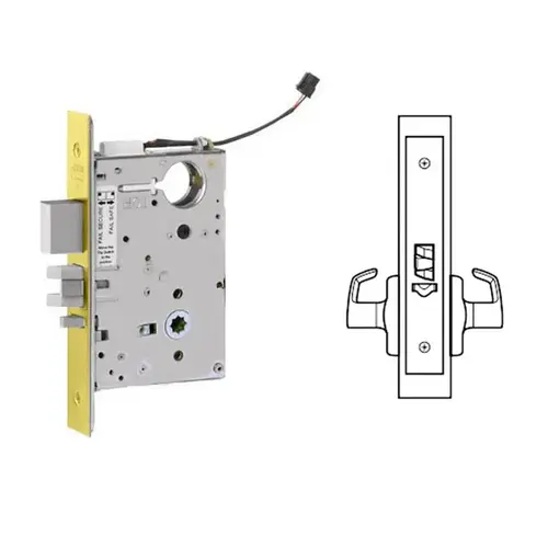 ML20907 Mortise Electrified Lever Lock Body Only x REX Bright Polished Brass