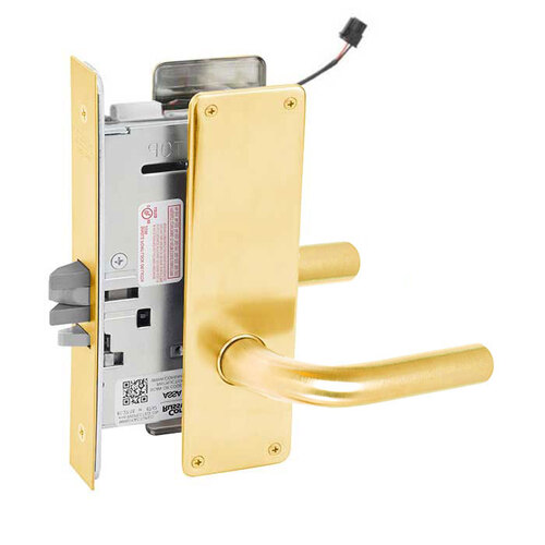 ML20907 Mortise Electrified Lever Lockset Bright Polished Brass