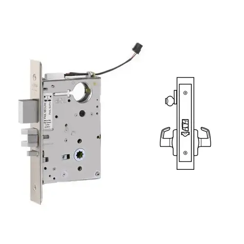 ML20906 Mortise Electrified Lever Lock Body Only x REX Satin Nickel