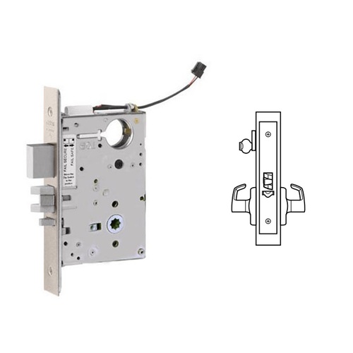 ML20906 Mortise Electrified Lever Lock Body Only x REX Satin Nickel