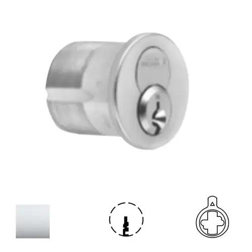 1080 Series IC Mortise Cylinder Bright Polished Chrome