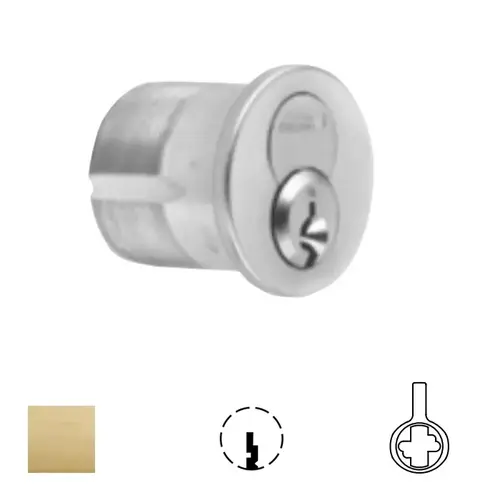 1080 Series IC Mortise Cylinder Satin Brass