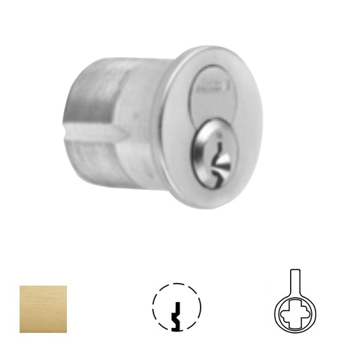 1080 Series IC Mortise Cylinder Satin Brass