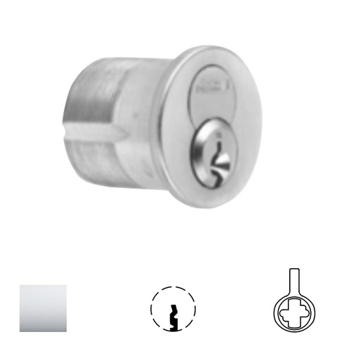 1080 Series IC Mortise Cylinder Bright Polished Chrome