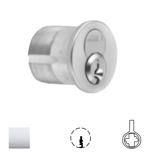 1080 Series IC Mortise Cylinder Bright Polished Chrome