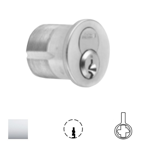 1080 Series IC Mortise Cylinder Bright Polished Chrome