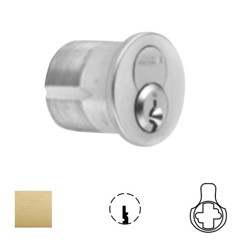 1080 Series IC Mortise Cylinder Satin Brass