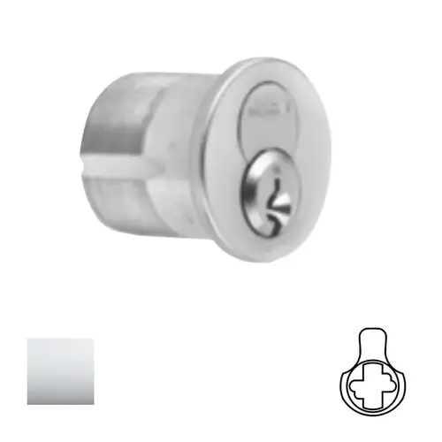 1080 Series IC Mortise Cylinder Bright Polished Chrome