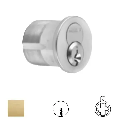 1080 Series IC Mortise Cylinder Satin Brass