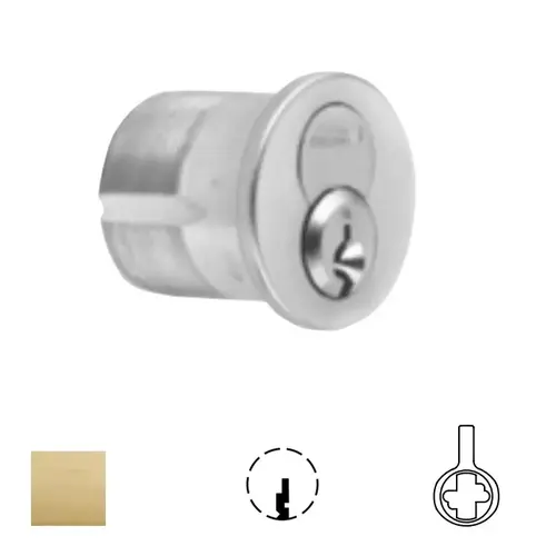 1080 Series IC Mortise Cylinder Satin Brass