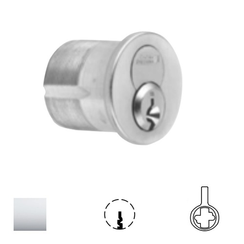 1080 Series IC Mortise Cylinder Bright Polished Chrome