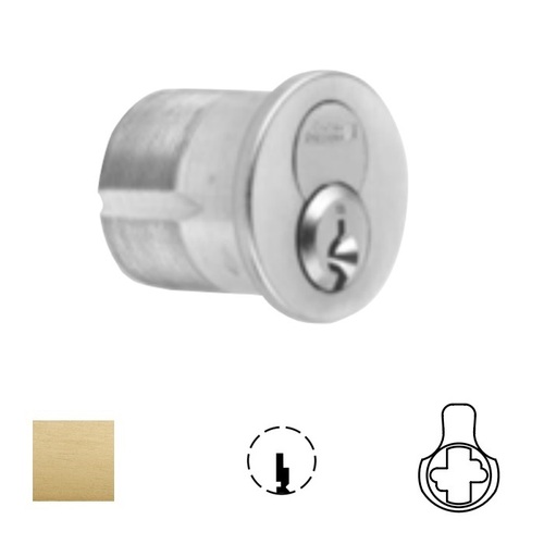 1080 Series IC Mortise Cylinder Satin Brass