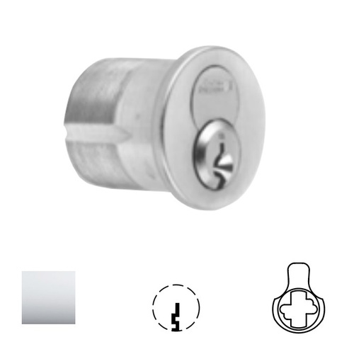 1080 Series IC Mortise Cylinder Bright Polished Chrome