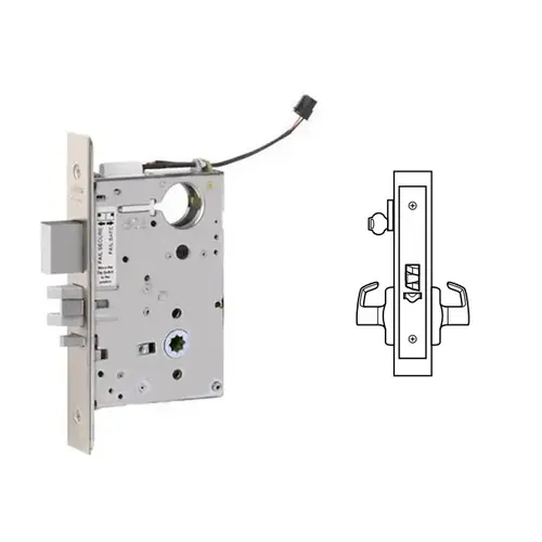 ML20914 Mortise Electrified Lever Lock Body Only x REX Satin Nickel