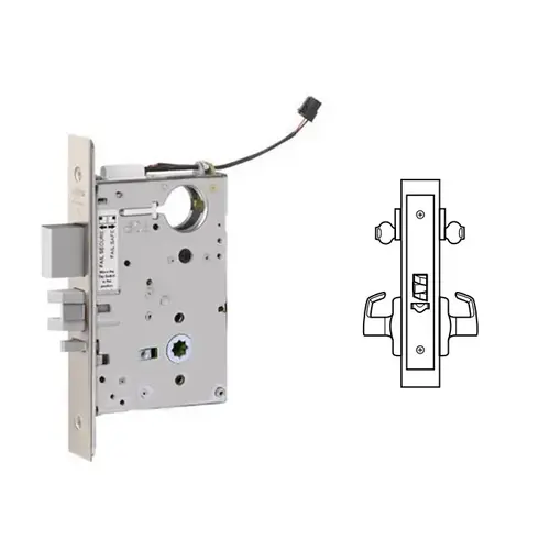 ML20932 Mortise Electrified Lever Lock Body Only x REX Satin Nickel