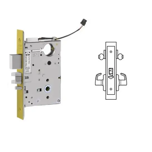 ML20932 Mortise Electrified Lever Lock Body Only Satin Brass