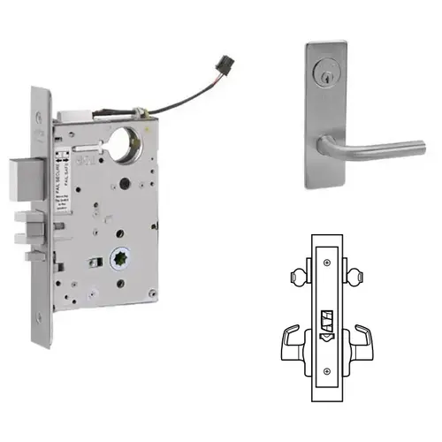 ML20932 Mortise Electrified Lever Lockset Satin Chrome