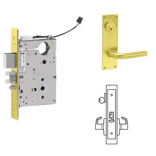 ML20914 Mortise Electrified Lever Lockset x REX Bright Polished Brass