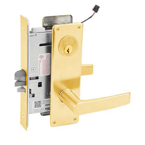 ML20932 Mortise Electrified Lever Lockset x REX Bright Polished Brass