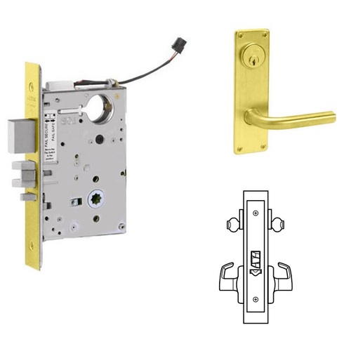 ML20932 Mortise Electrified Lever Lockset x REX Bright Polished Brass