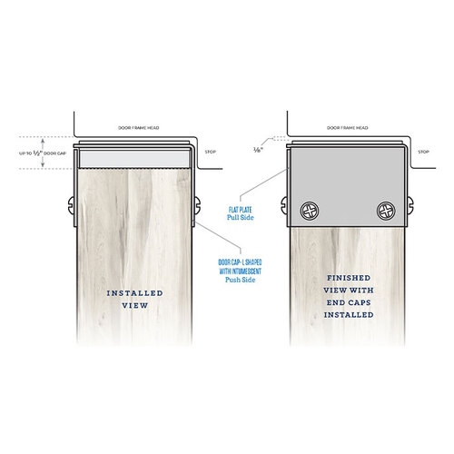 Gap Solution for Fire Door and Frame Brushed Steel