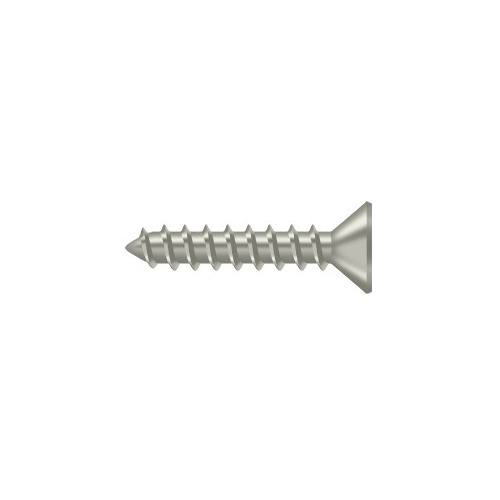 #10, 1" Length Flat Head Phillips Drive Wood Screw Steel Satin Nickel