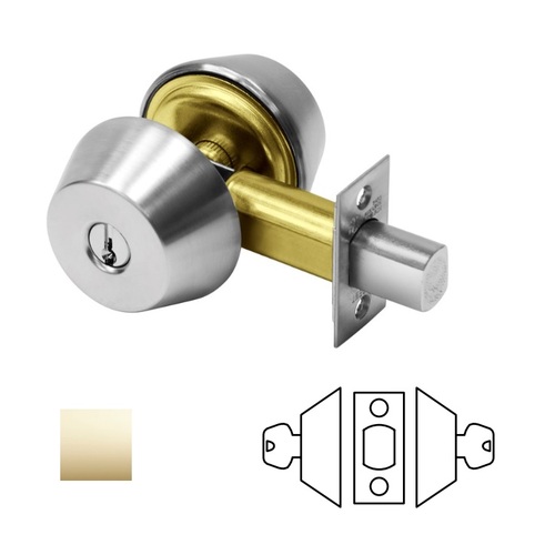 480 Series 484 Double Cylinder Deadbolt Bright Polished Brass