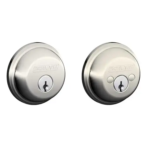 B62 Double Cylinder Deadbolt Bright Polished Nickel