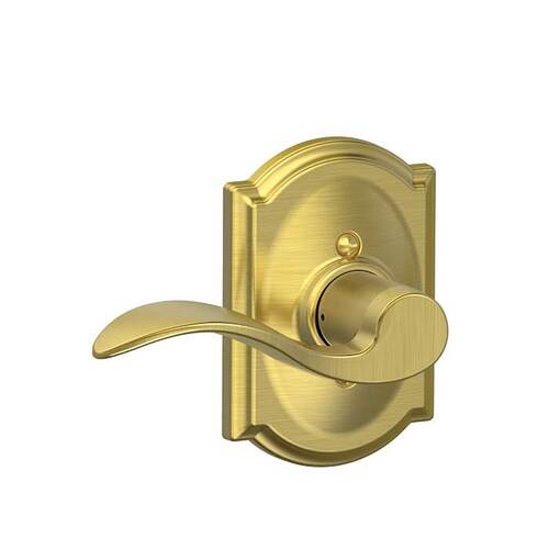 F170 Accent Lever Single Dummy Trim With Camelot Trim Satin Brass