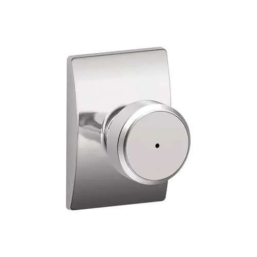 F40 Bowery Knob Privacy Lock with Century Trim Bright Polished Chrome