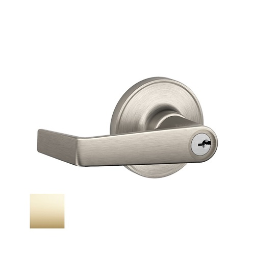 J54 Marin Keyed Entry Lever Lock Bright Polished Brass