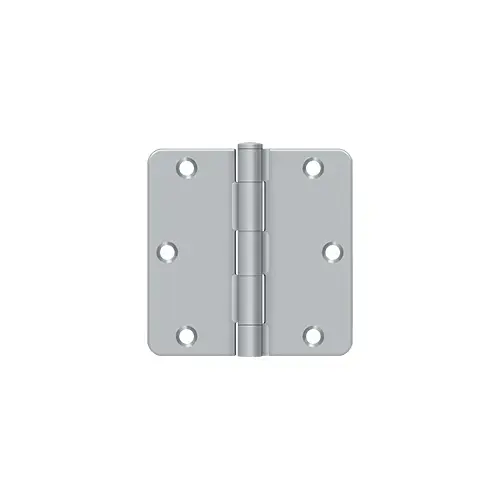 3-1/2" x 3-1/2" x 1/4" Radius Hinge, Residential Thickness in Brushed Chrom - 2 per pack x50 packs Satin Chrome