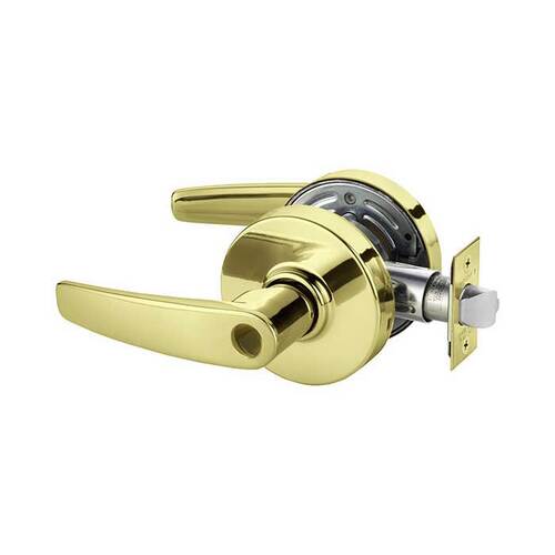 7 Line G37 Classroom Lever Lockset-Less Cylinder Bright Polished Brass