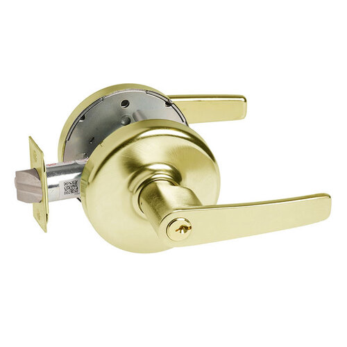 Zinc Armstrong Lever and D Rose Single Cylinder Classroom Grade 2 Standard Duty Lever Lock L4 Keyway Satin Brass Finish