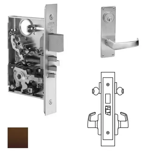 ML2022 Mortise Store Door Lever Lockset Oil Rubbed Dark Bronze