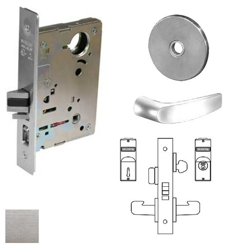 8200 Series 8205 Office/Entry Lockset Less Cylinder Satin Chrome