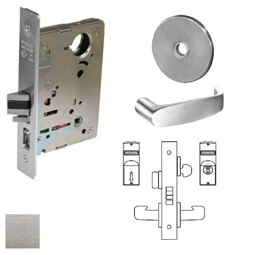 8200 Series 8205 Office/Entry Lockset Less Cylinder Satin Chrome