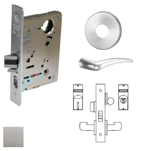 8200 Series 8205 Office/Entry Lockset Less Cylinder Satin Chrome