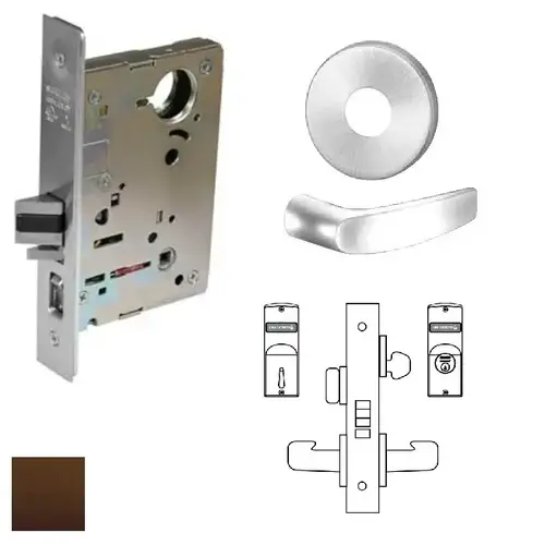 8200 Series 8205 Office/Entry Lockset Less Cylinder Oil Rubbed Dark Bronze