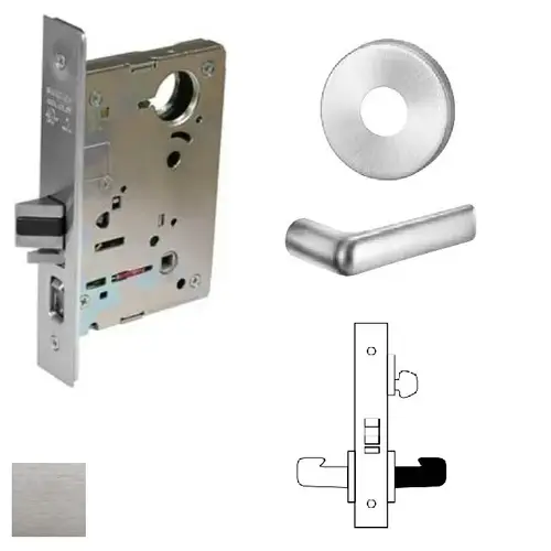 8200 Series 8205 Office/Entry Lockset Less Cylinder Satin Chrome